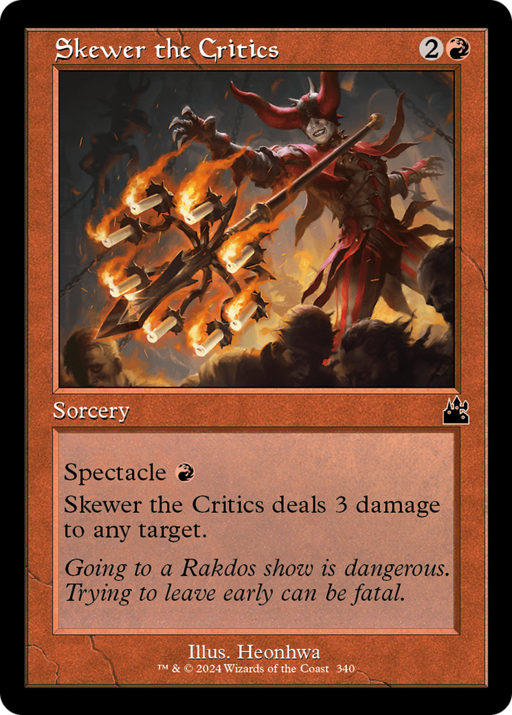 Skewer the Critics (Retro Frame) [Ravnica Remastered] MTG Single Magic: The Gathering | Red Claw Gaming