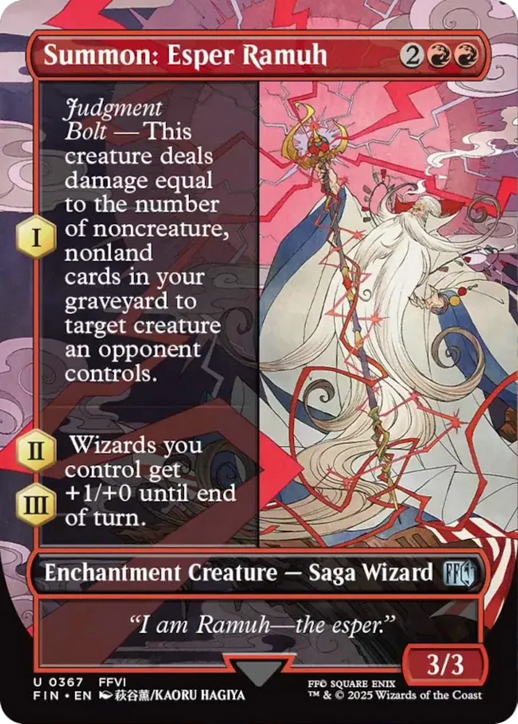 Summon: Esper Ramuh (Borderless) [FINAL FANTASY] MTG Single Magic: The Gathering | Red Claw Gaming