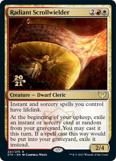 Radiant Scrollwielder [Strixhaven: School of Mages Prerelease Promos] MTG Single Magic: The Gathering | Red Claw Gaming