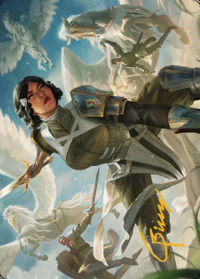 Resolute Reinforcements Art (Gold-Stamped Signature) [Dominaria United Art Series] MTG Single Magic: The Gathering | Red Claw Gaming