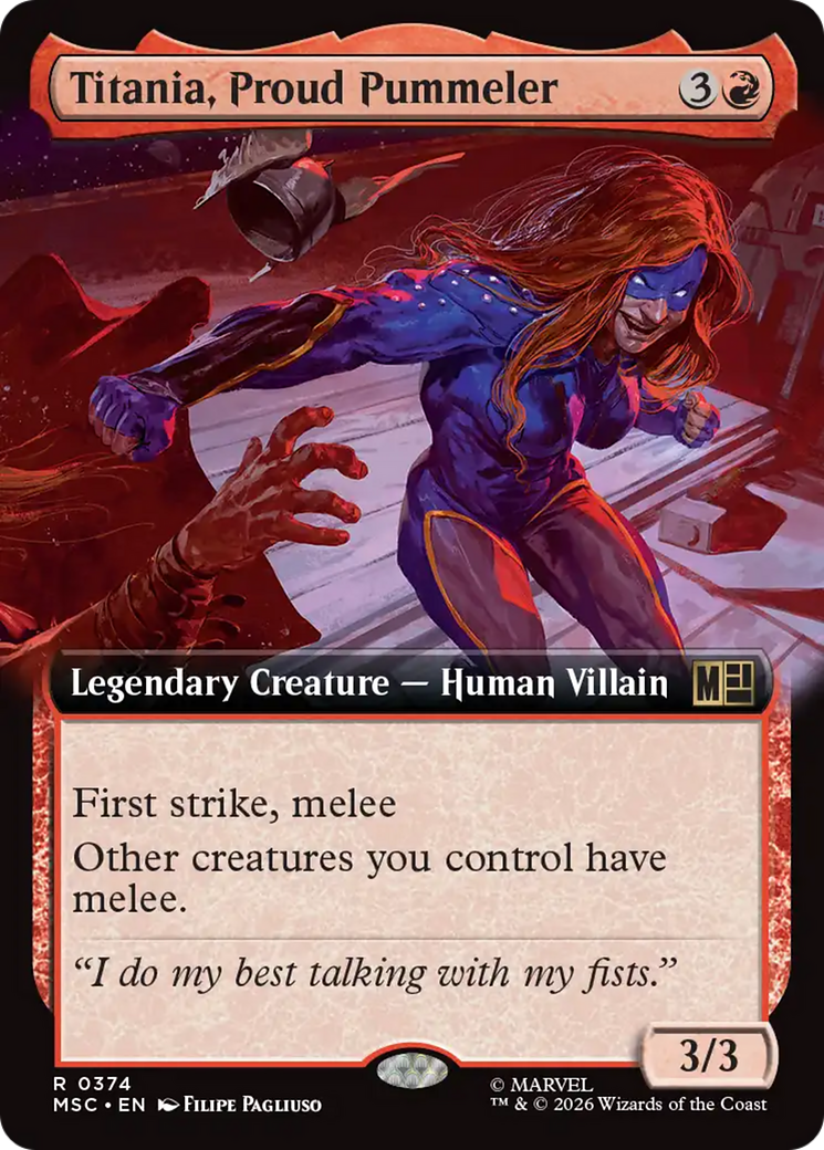 Titania, Proud Pummeler (Extended Art) [Marvel Super Heroes Commander] | Red Claw Gaming