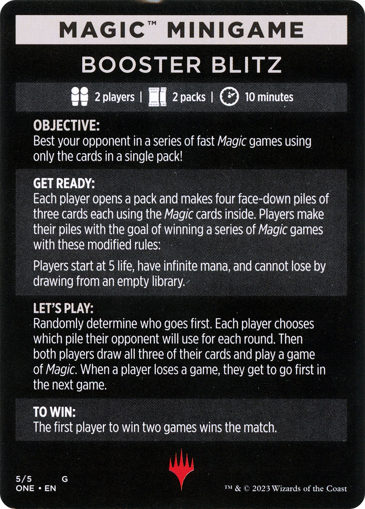 Booster Blitz (Magic Minigame) [Phyrexia: All Will Be One Minigame] MTG Single Magic: The Gathering | Red Claw Gaming