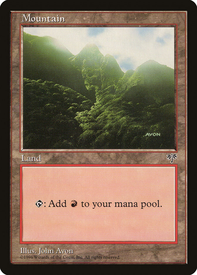 Mountain (Green Signature) [Mirage] MTG Single Magic: The Gathering | Red Claw Gaming
