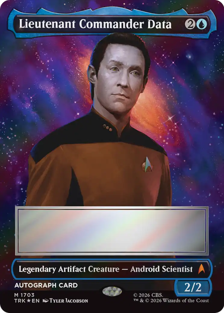 Lieutenant Commander Data (Borderless) (Signed) [Star Trek] MTG Single Magic: The Gathering | Red Claw Gaming
