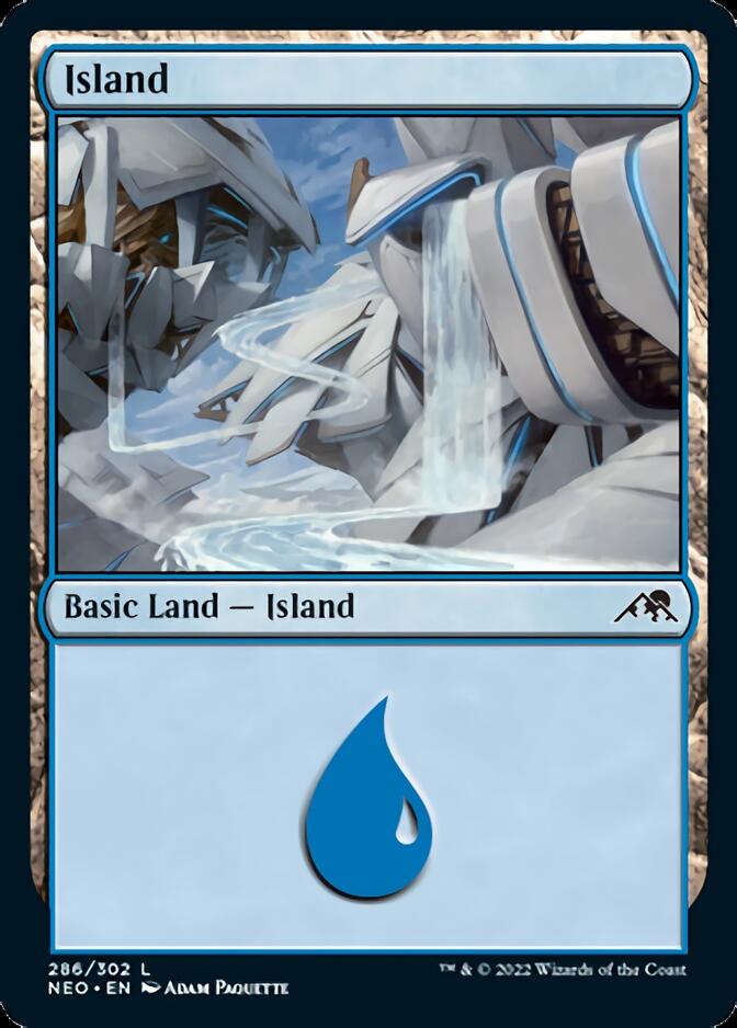 Island (286) [Kamigawa: Neon Dynasty] MTG Single Magic: The Gathering    | Red Claw Gaming