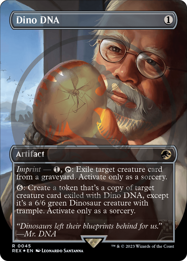 Dino DNA (Emblem) (Borderless) [Jurassic World Collection Tokens] MTG Single Magic: The Gathering | Red Claw Gaming