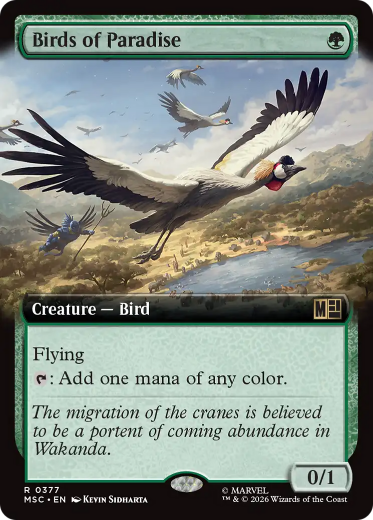 Birds of Paradise (Extended Art) [Marvel Super Heroes Commander] MTG Single Magic: The Gathering | Red Claw Gaming