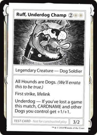 Ruff, Underdog Champ (2021 Edition) [Mystery Booster Playtest Cards] MTG Single Magic: The Gathering | Red Claw Gaming