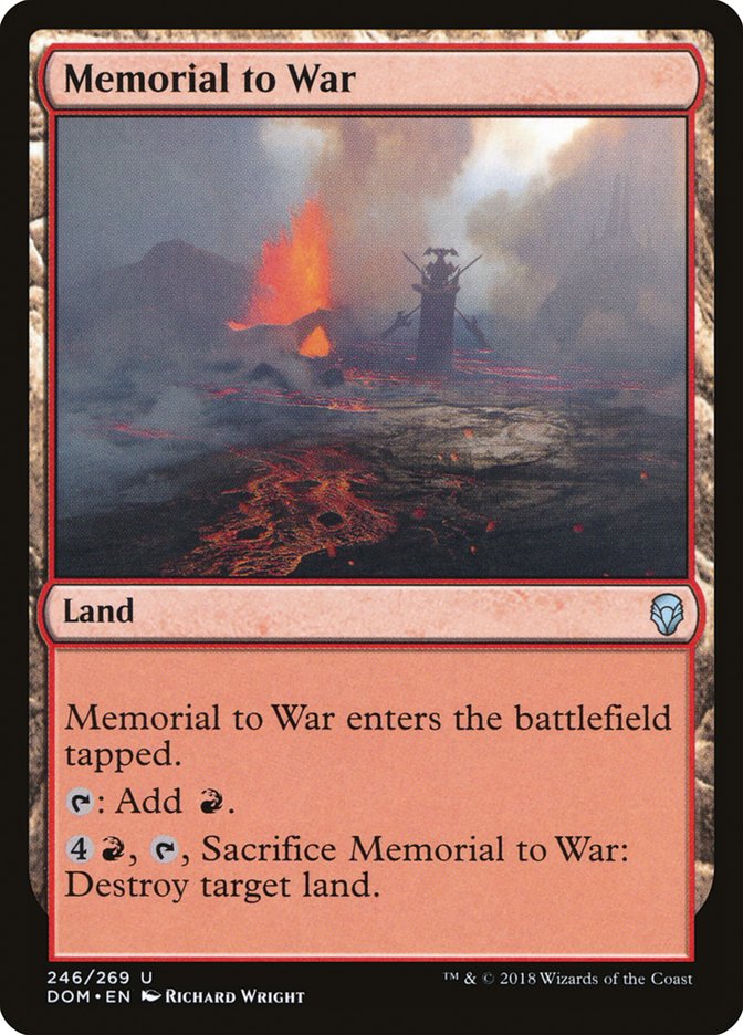 Memorial to War [Dominaria] MTG Single Magic: The Gathering | Red Claw Gaming