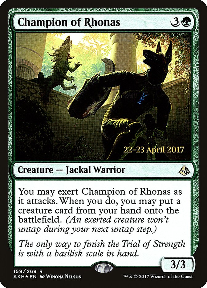 Champion of Rhonas [Amonkhet Prerelease Promos] MTG Single Magic: The Gathering | Red Claw Gaming