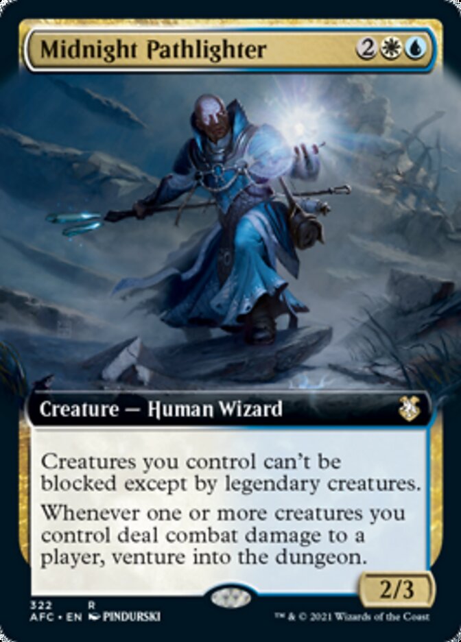 Midnight Pathlighter (Extended Art) [Dungeons & Dragons: Adventures in the Forgotten Realms Commander] MTG Single Magic: The Gathering | Red Claw Gaming
