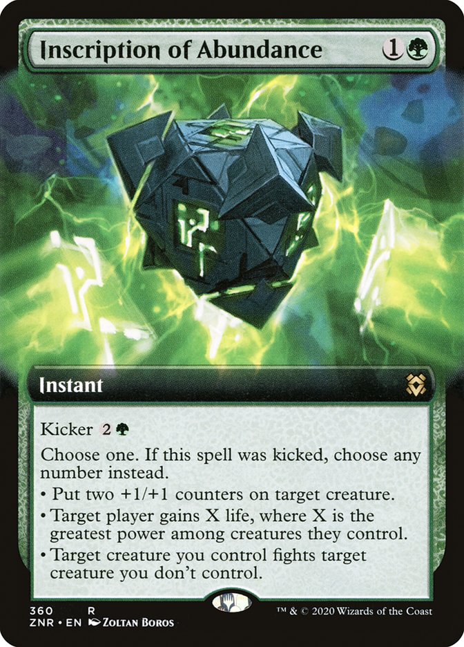 Inscription of Abundance (Extended Art) [Zendikar Rising] MTG Single Magic: The Gathering | Red Claw Gaming