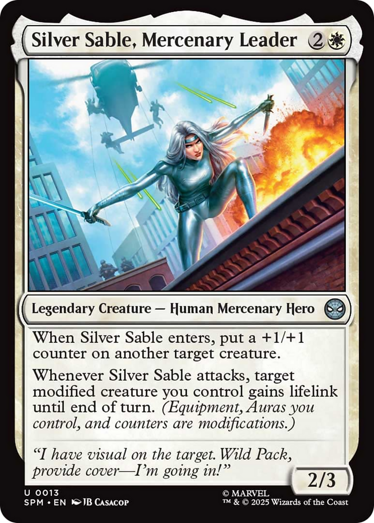 Silver Sable, Mercenary Leader [Marvel's Spider-Man] MTG Single Magic: The Gathering | Red Claw Gaming