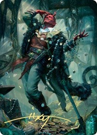 Tibalt, Cosmic Impostor Art Card (Gold-Stamped Signature) [Kaldheim Art Series] MTG Single Magic: The Gathering | Red Claw Gaming