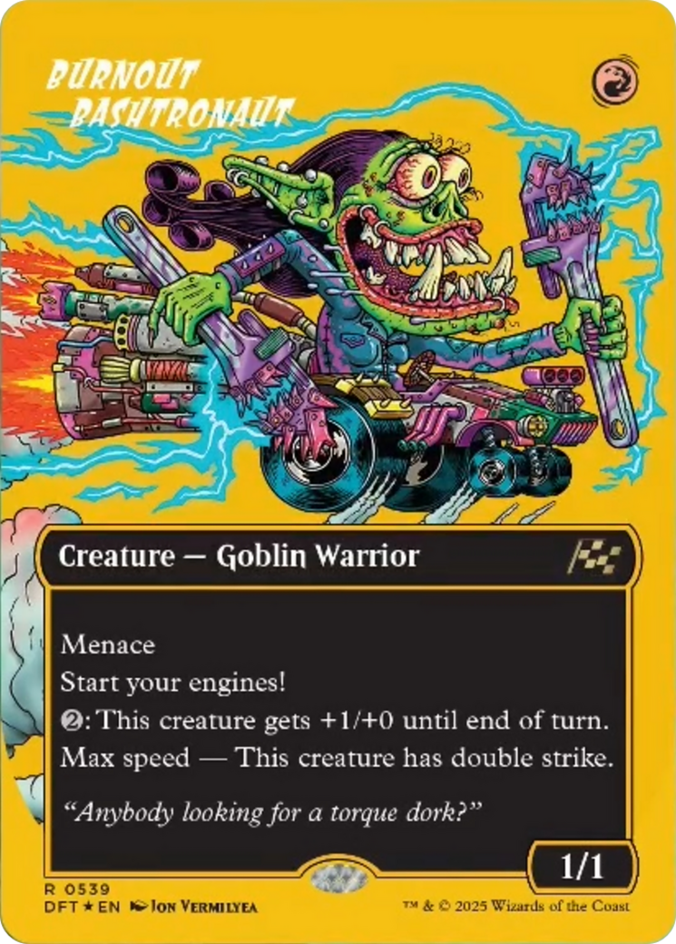 Burnout Bashtronaut (Borderless) (First-Place Foil) [Aetherdrift] MTG Single Magic: The Gathering | Red Claw Gaming