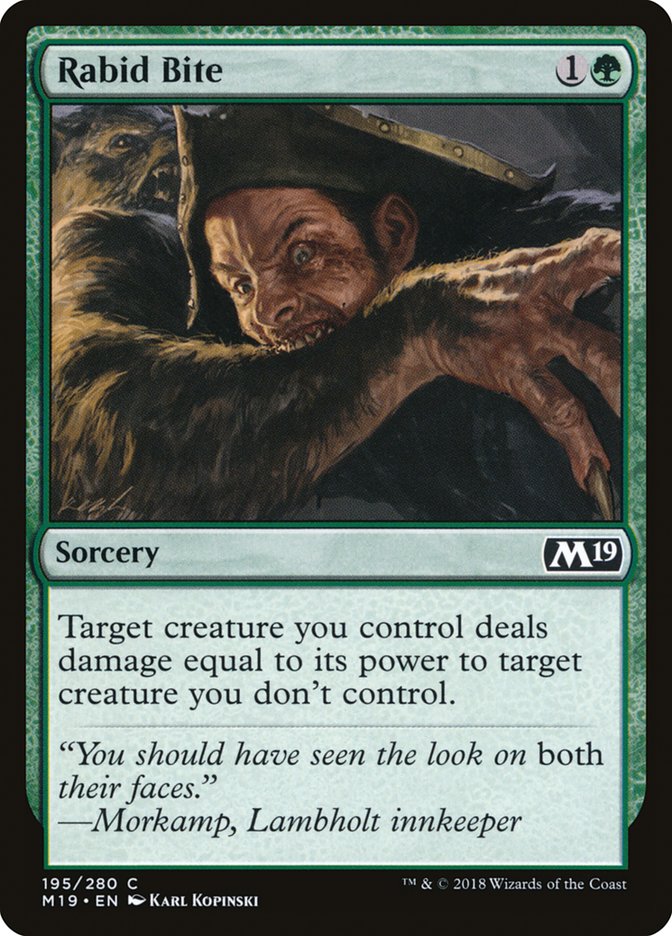 Rabid Bite [Core Set 2019] MTG Single Magic: The Gathering | Red Claw Gaming