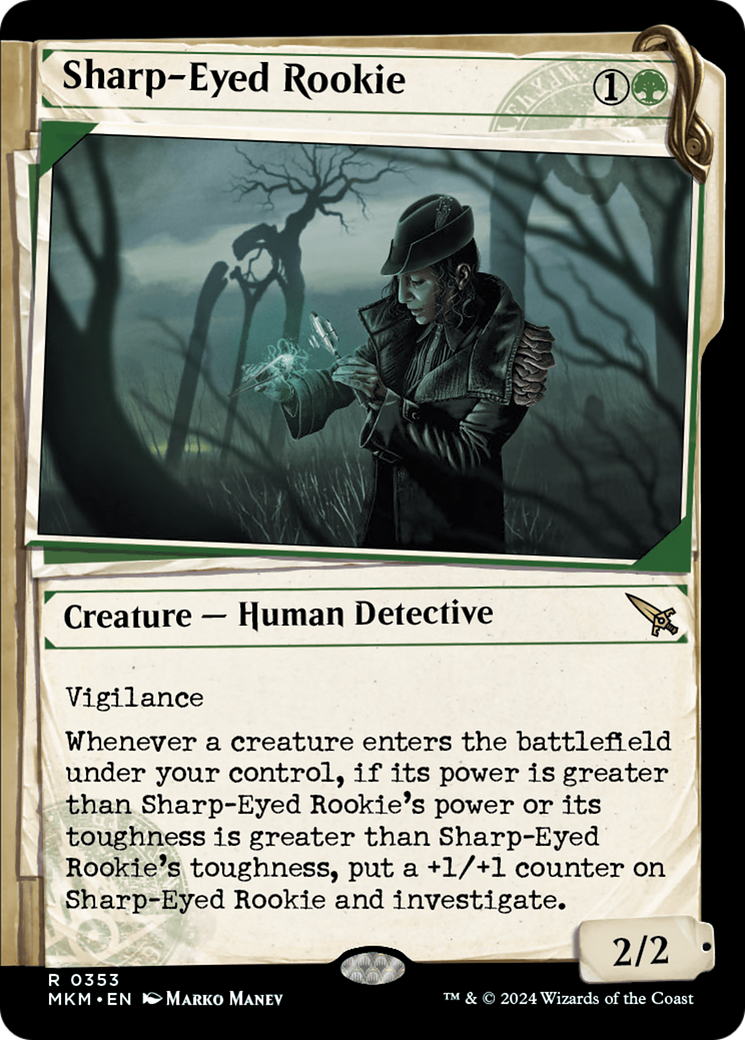 Sharp-Eyed Rookie (Showcase) [Murders at Karlov Manor] MTG Single Magic: The Gathering | Red Claw Gaming