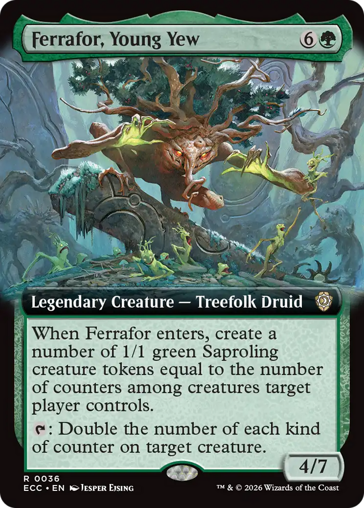Ferrafor, Young Yew (Extended Art) [Lorwyn Eclipsed Commander] MTG Single Magic: The Gathering | Red Claw Gaming