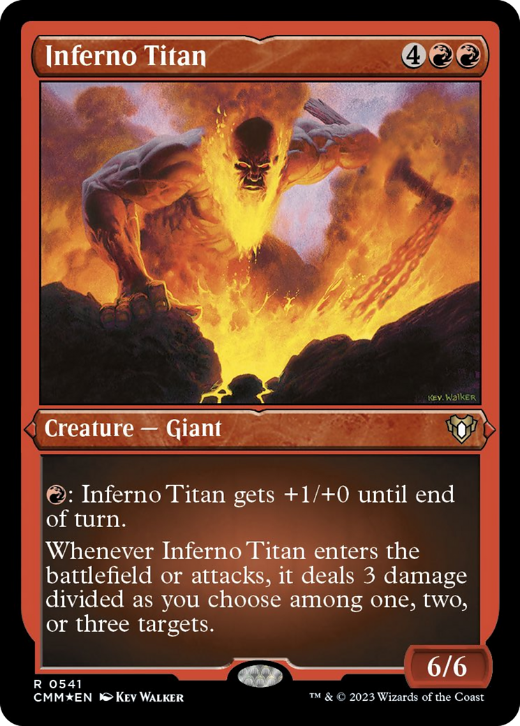 Inferno Titan (Foil Etched) [Commander Masters] MTG Single Magic: The Gathering | Red Claw Gaming