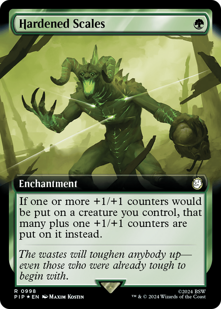 Hardened Scales (Extended Art) (Surge Foil) [Fallout] MTG Single Magic: The Gathering | Red Claw Gaming