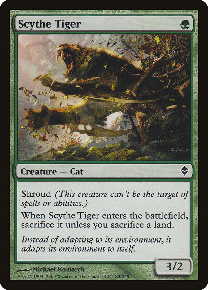 Scythe Tiger [Zendikar] MTG Single Magic: The Gathering | Red Claw Gaming