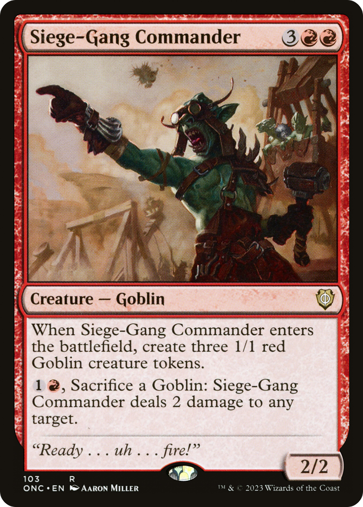 Siege-Gang Commander [Phyrexia: All Will Be One Commander] MTG Single Magic: The Gathering | Red Claw Gaming