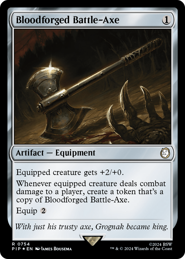 Bloodforged Battle-Axe (Surge Foil) [Fallout] MTG Single Magic: The Gathering | Red Claw Gaming