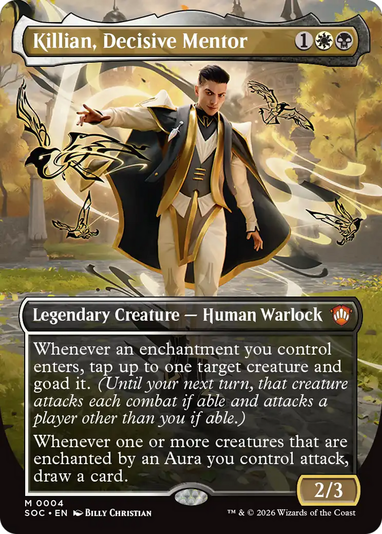 Killian, Decisive Mentor (Borderless) [Secrets of Strixhaven Commander] MTG Single Magic: The Gathering | Red Claw Gaming