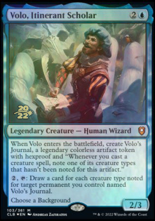 Volo, Itinerant Scholar [Commander Legends: Battle for Baldur's Gate Prerelease Promos] MTG Single Magic: The Gathering | Red Claw Gaming