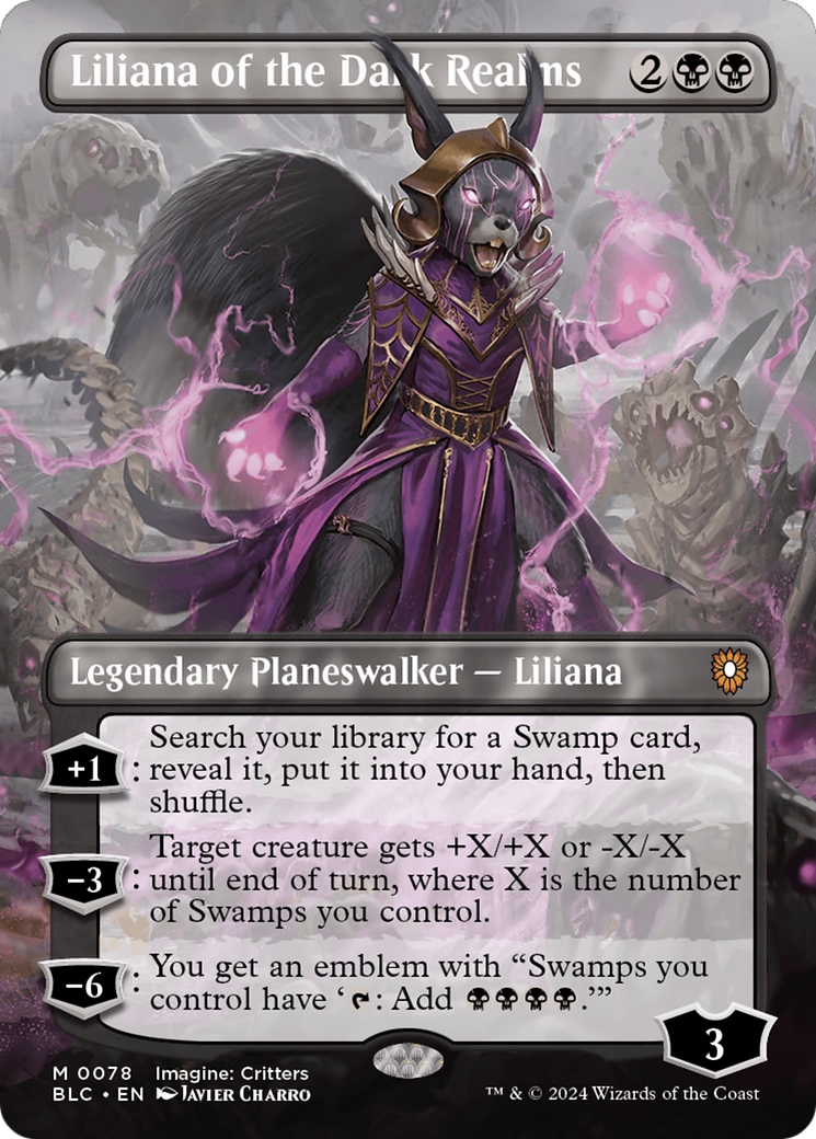 Liliana of the Dark Realms (Borderless) [Bloomburrow Commander] MTG Single Magic: The Gathering | Red Claw Gaming