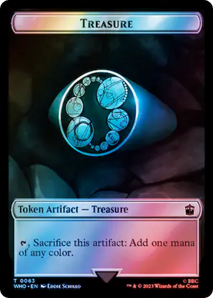 Alien Angel // Treasure (0063) Double-Sided Token (Surge Foil) [Doctor Who Tokens] MTG Single Magic: The Gathering | Red Claw Gaming