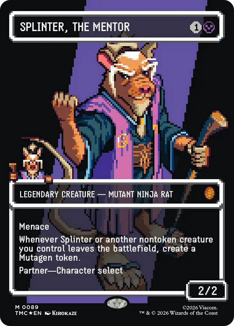 Splinter, the Mentor (0089) (Borderless) (Surge Foil) [Teenage Mutant Ninja Turtles Commander] MTG Single Magic: The Gathering | Red Claw Gaming