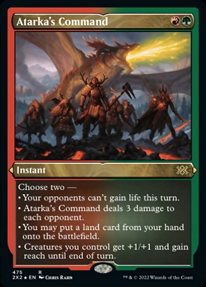 Atarka's Command (Foil Etched) [Double Masters 2022] MTG Single Magic: The Gathering    | Red Claw Gaming