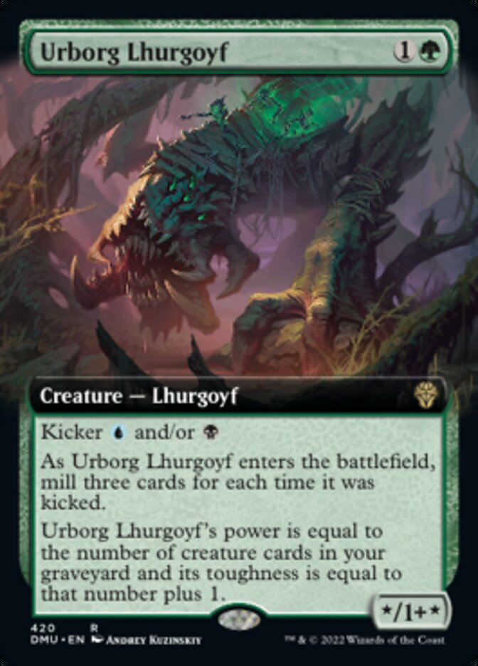 Urborg Lhurgoyf (Extended Art) [Dominaria United] MTG Single Magic: The Gathering | Red Claw Gaming