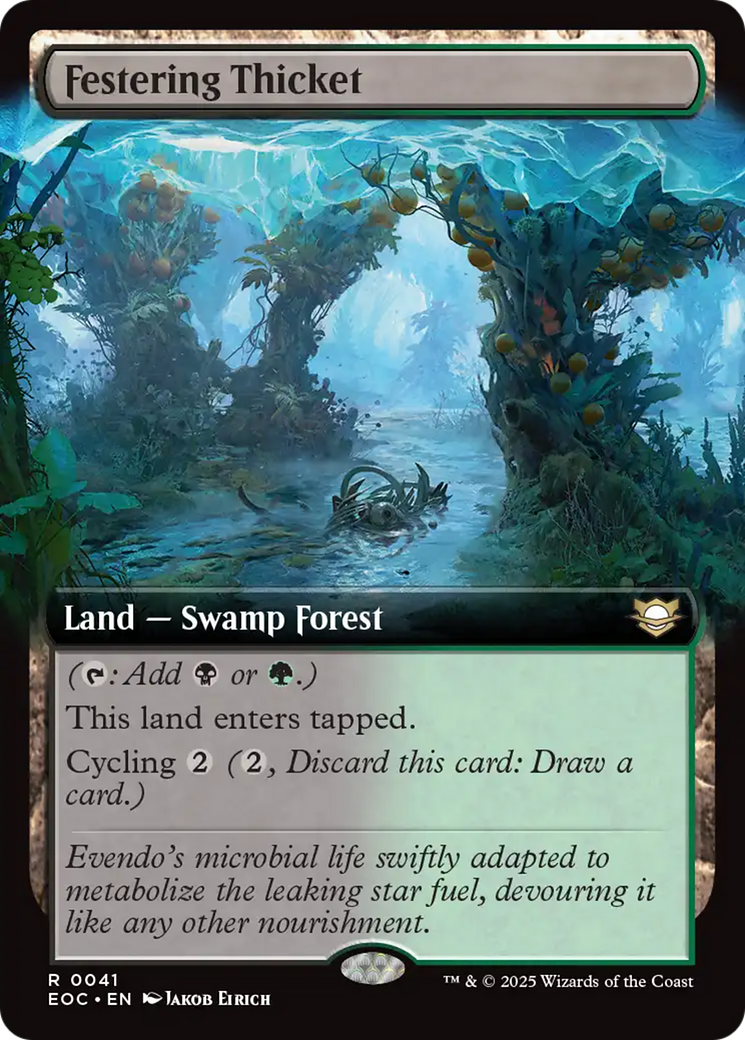 Festering Thicket (Extended Art) [Edge of Eternities Commander] MTG Single Magic: The Gathering | Red Claw Gaming