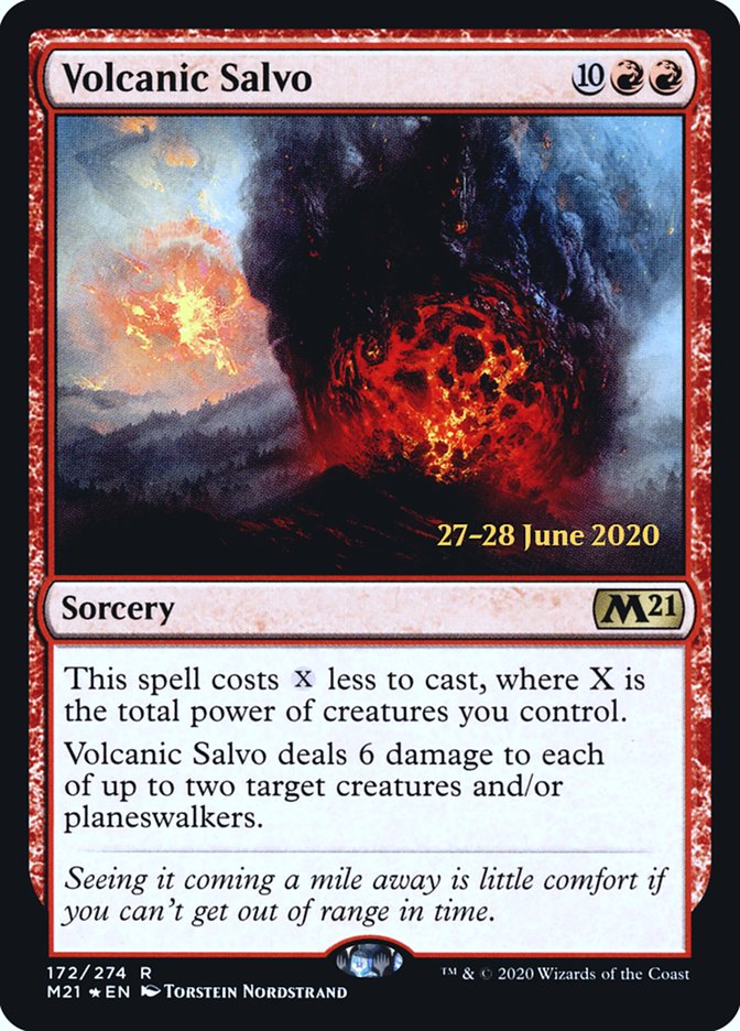 Volcanic Salvo [Core Set 2021 Prerelease Promos] MTG Single Magic: The Gathering | Red Claw Gaming