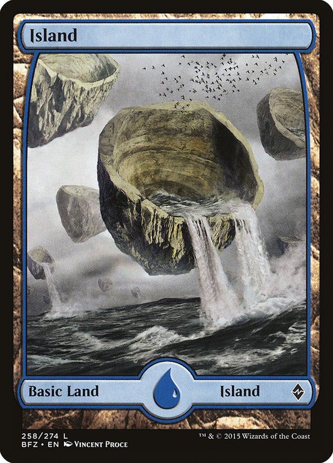 Island (258) (Full Art) [Battle for Zendikar] MTG Single Magic: The Gathering | Red Claw Gaming