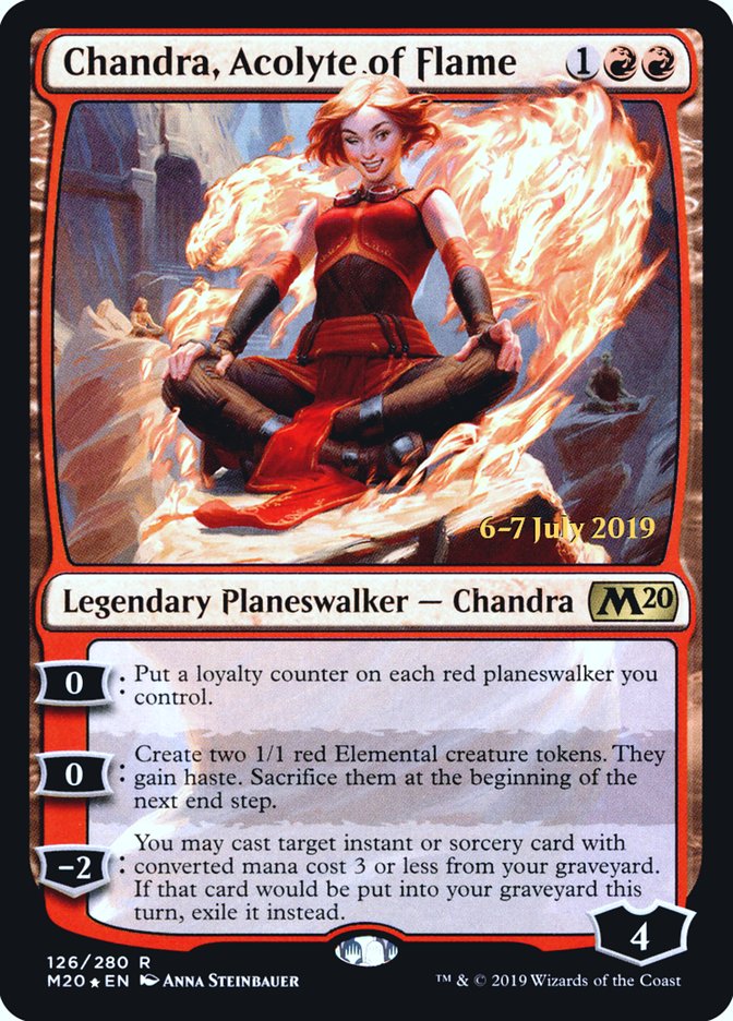 Chandra, Acolyte of Flame [Core Set 2020 Prerelease Promos] MTG Single Magic: The Gathering | Red Claw Gaming