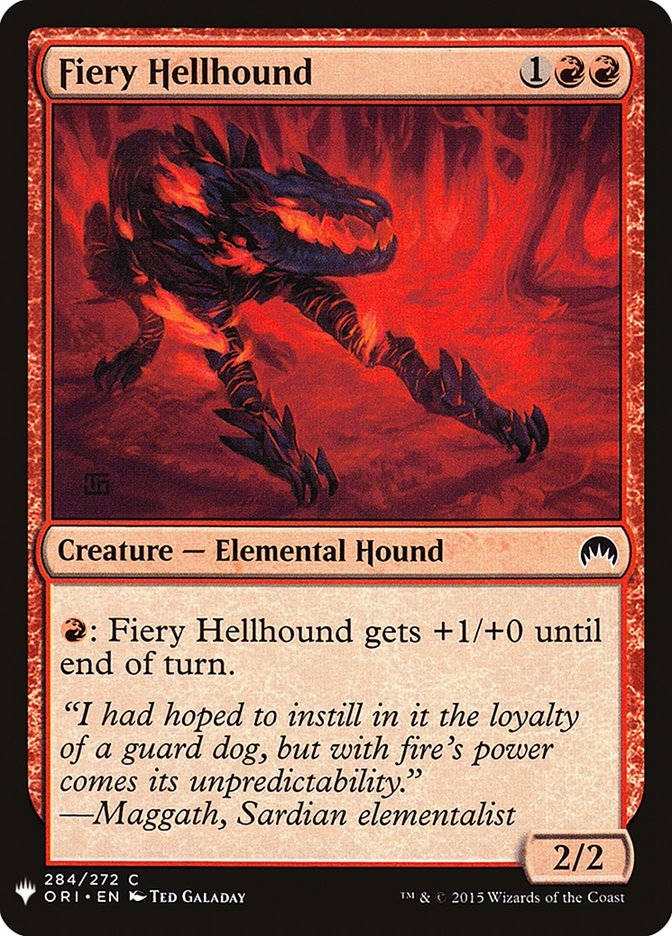Fiery Hellhound [Mystery Booster] MTG Single Magic: The Gathering | Red Claw Gaming