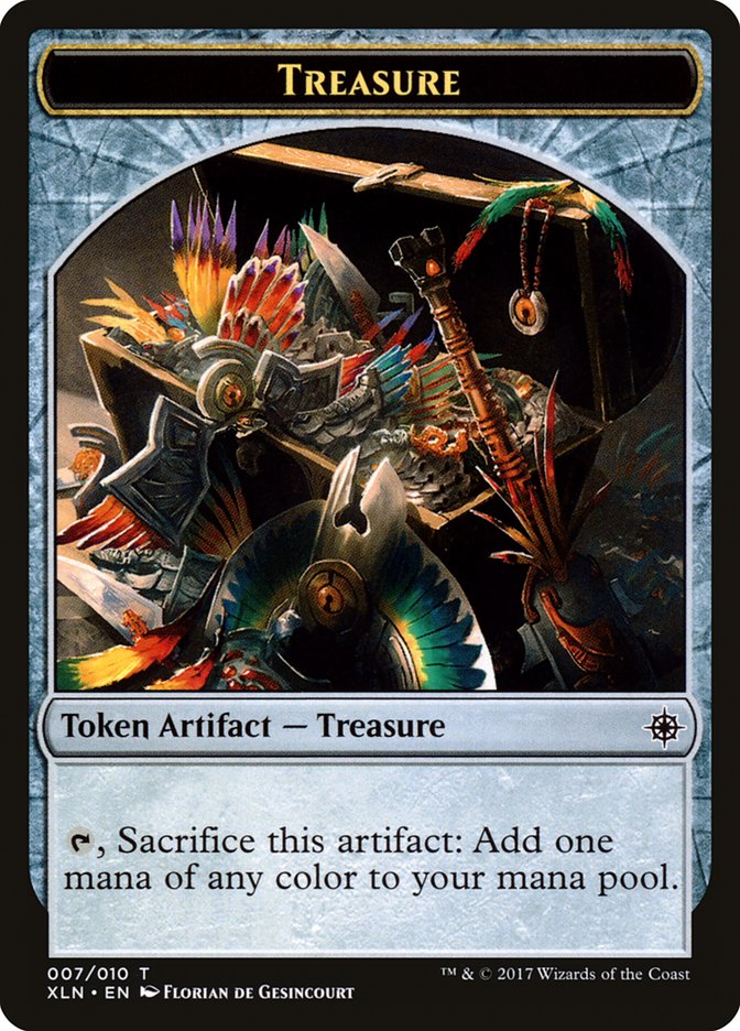 Saproling // Treasure (007) Double-Sided Token [Explorers of Ixalan Tokens] MTG Single Magic: The Gathering | Red Claw Gaming