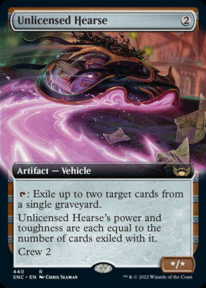 Unlicensed Hearse (Extended Art) [Streets of New Capenna] MTG Single Magic: The Gathering | Red Claw Gaming