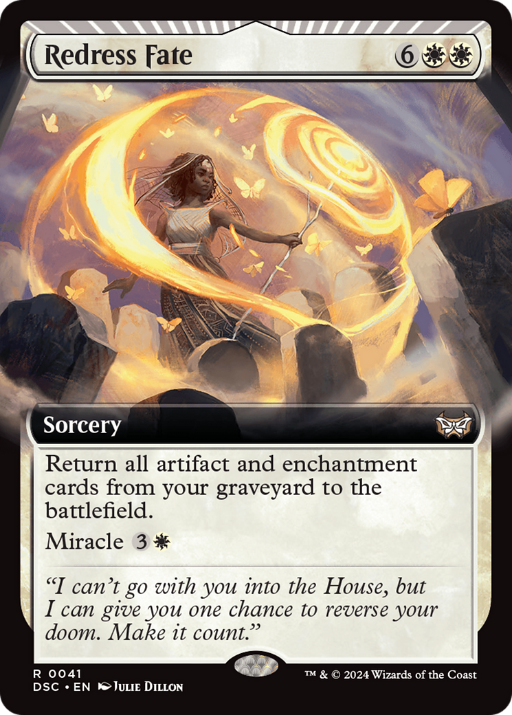 Redress Fate (Extended Art) [Duskmourn: House of Horror Commander] MTG Single Magic: The Gathering | Red Claw Gaming