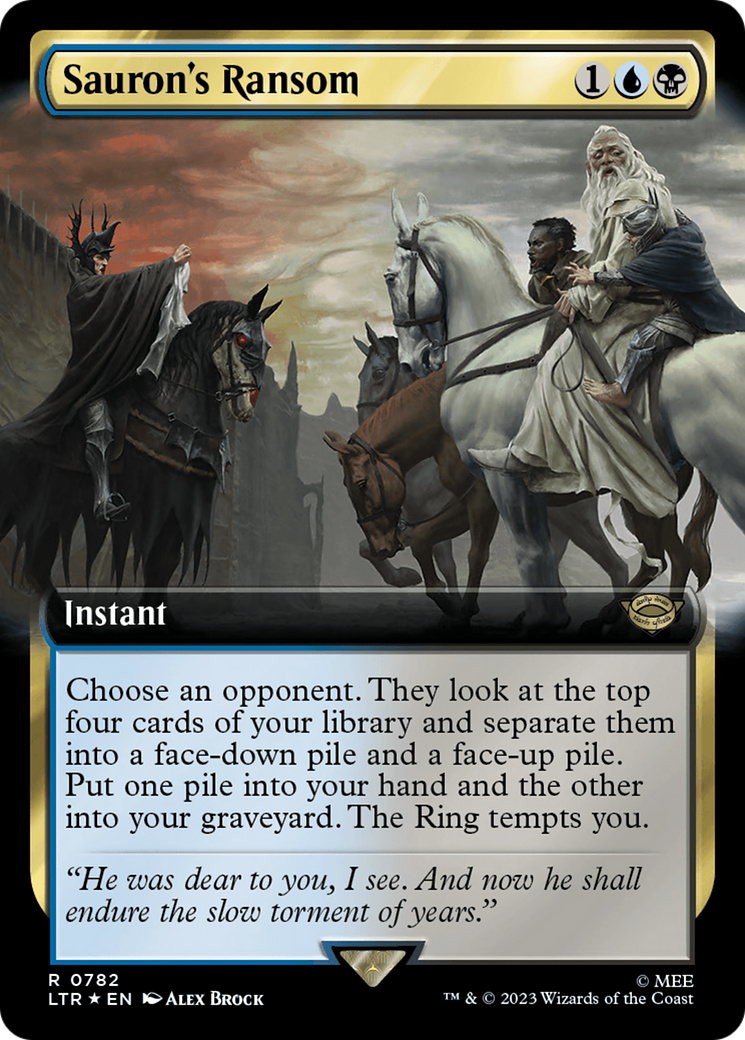 Sauron's Ransom (Extended Art) (Surge Foil) [The Lord of the Rings: Tales of Middle-Earth] MTG Single Magic: The Gathering | Red Claw Gaming