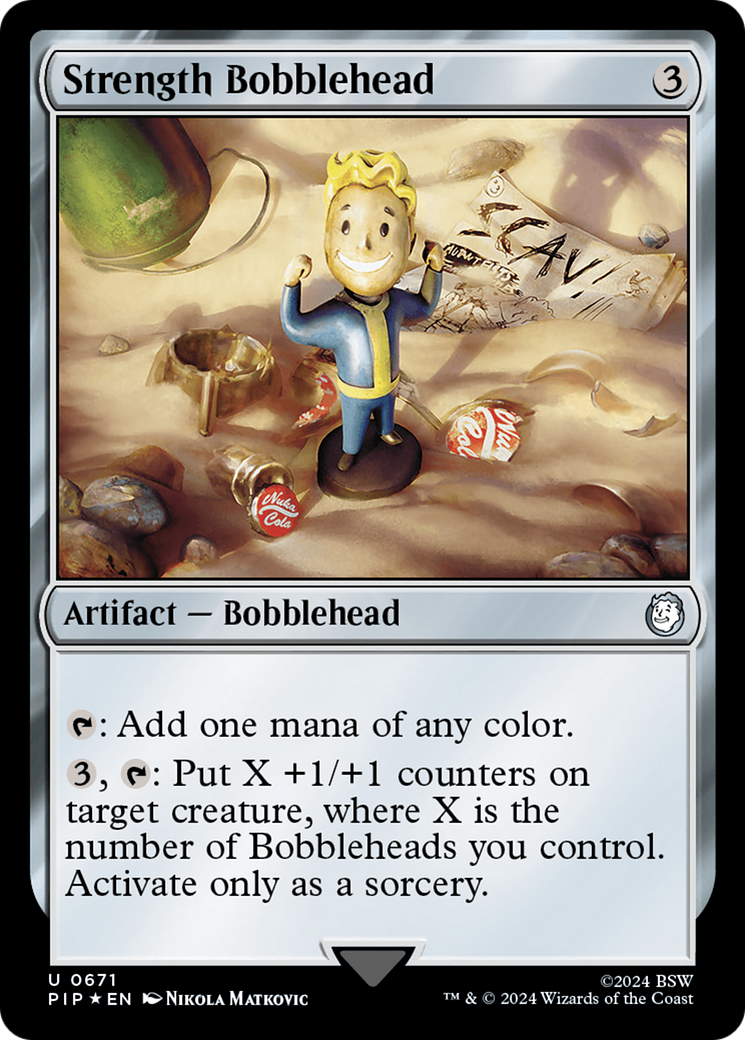 Strength Bobblehead (Surge Foil) [Fallout] MTG Single Magic: The Gathering | Red Claw Gaming