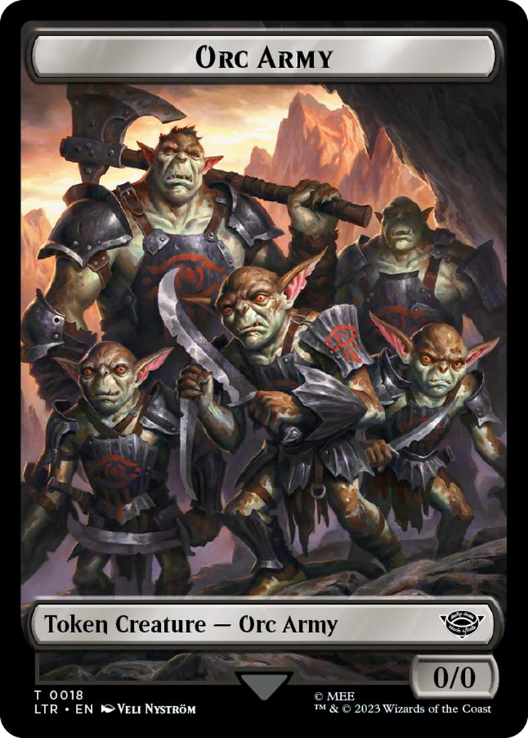Orc Army (0018) // Food (0022) Double-Sided Token (Surge Foil) [The Lord of the Rings: Tales of Middle-Earth Tokens] MTG Single Magic: The Gathering | Red Claw Gaming