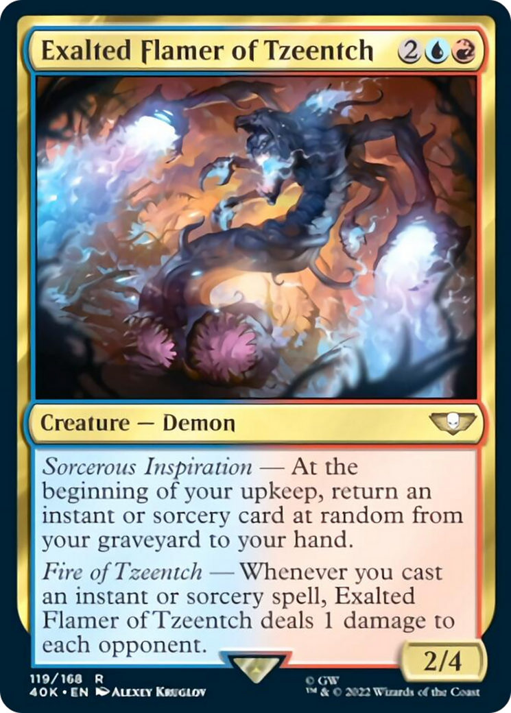 Exalted Flamer of Tzeentch (Surge Foil) [Warhammer 40,000] MTG Single Magic: The Gathering | Red Claw Gaming