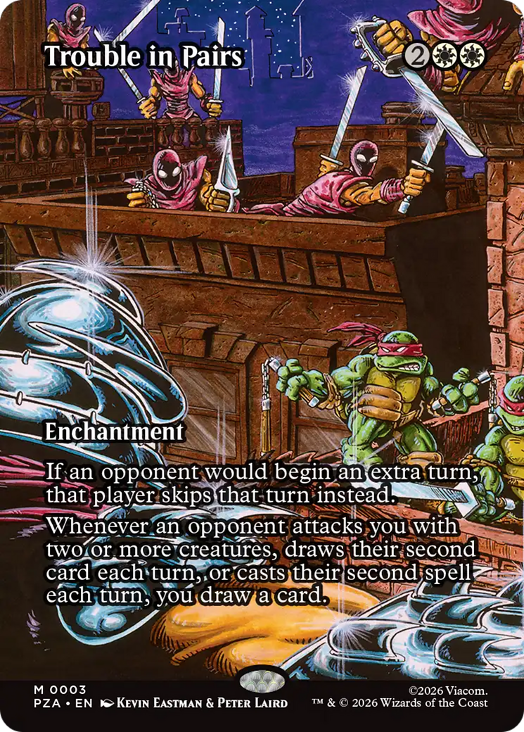 Trouble in Pairs (Borderless) [Teenage Mutant Ninja Turtles Eternal-Legal] MTG Single Magic: The Gathering | Red Claw Gaming