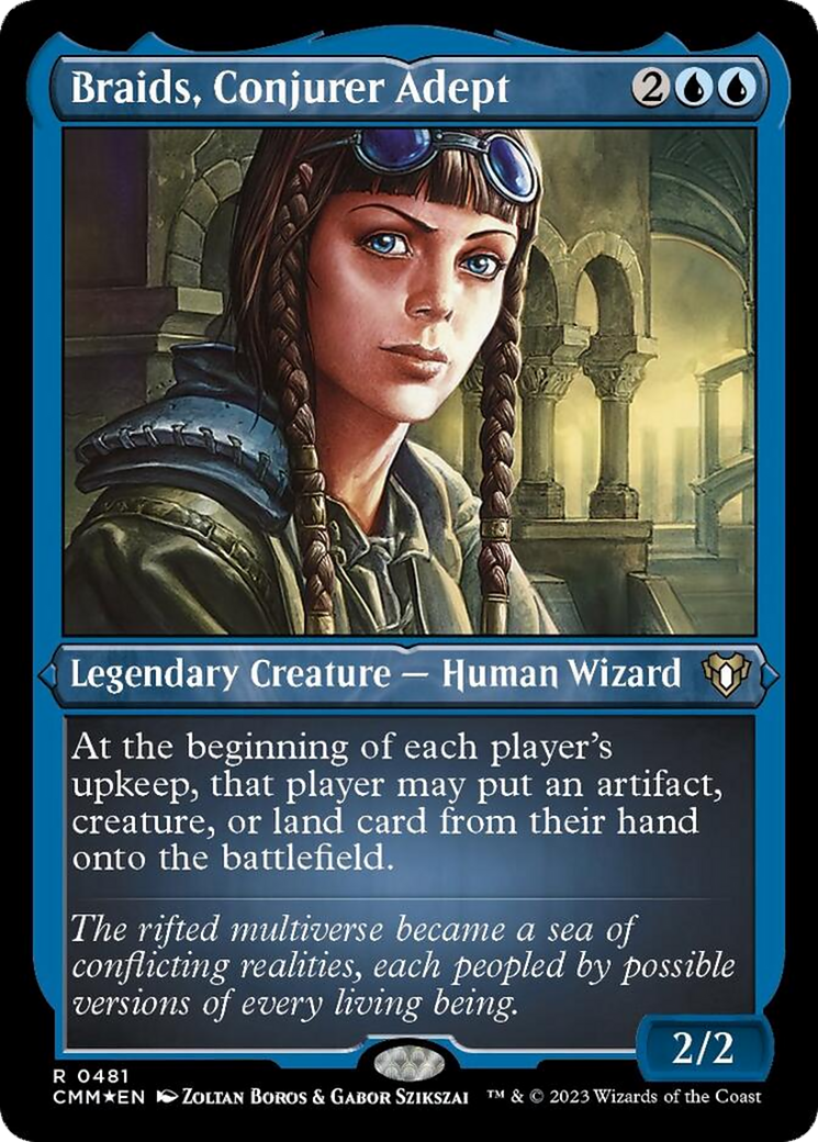 Braids, Conjurer Adept (Foil Etched) [Commander Masters] MTG Single Magic: The Gathering | Red Claw Gaming