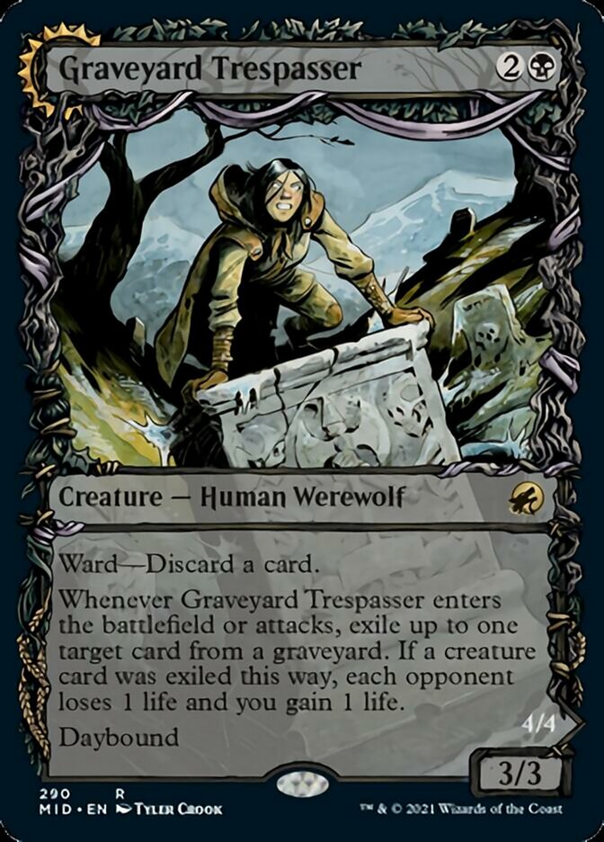 Graveyard Trespasser // Graveyard Glutton (Showcase Equinox) [Innistrad: Midnight Hunt] MTG Single Magic: The Gathering | Red Claw Gaming