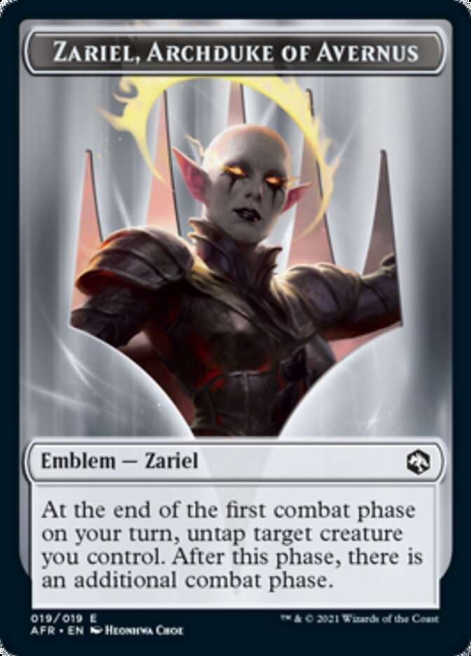 Devil // Zariel, Archduke of Avernus Emblem Double-Sided Token [Dungeons & Dragons: Adventures in the Forgotten Realms Tokens] MTG Single Magic: The Gathering | Red Claw Gaming